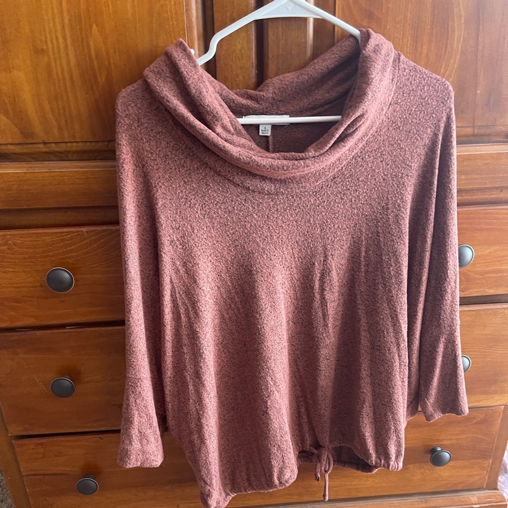 Rust Color Cowl Neck Top